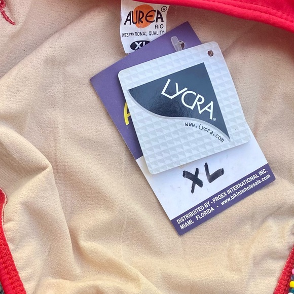 3/$25! Aurea Rio Swimwear Boutique Halter Bikini Top & Brazilian Bottom XL - Picture 7 of 7